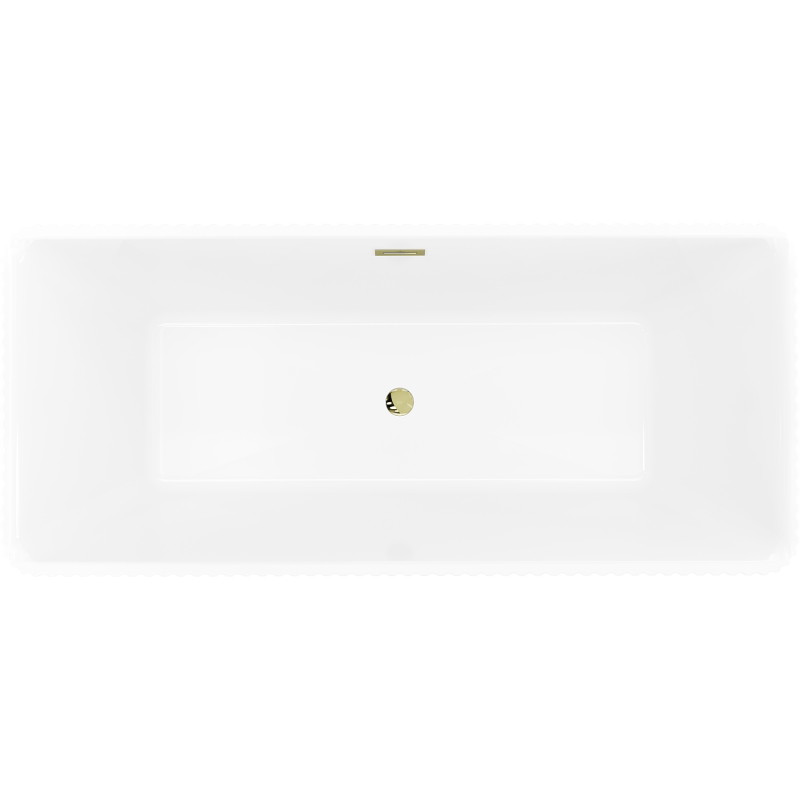 Mexen Nila baignoire autoportante striée 170 x 75 cm, blanche/noire, trop-plein doré - 52841708075-50