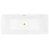 Mexen Nila baignoire îlot cannelée 170 x 75 cm, blanche/noire, trop-plein doré brossé - 52841708075-55