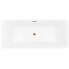 Mexen Nila baignoire autoportante nervurée 170 x 75 cm, blanc/noir, trop-plein or rose - 52841708075-60