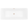 Mexen Nila baignoire autoportante avec rainures 170 x 75 cm, blanc/noir, trop-plein cuivre brossé - 52841708075-65