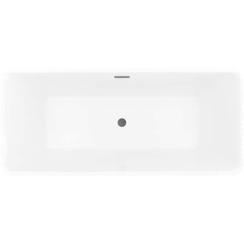 Mexen Nila baignoire autoportante striée 170 x 75 cm, blanche/noire, trop-plein gun metal - 52841708075-95