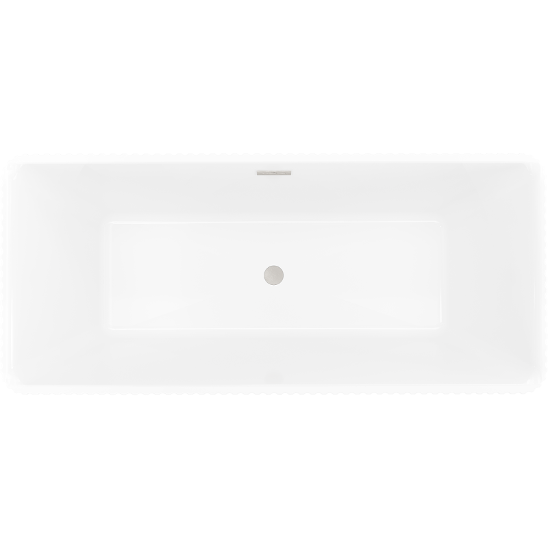 Mexen Nila baignoire autoportante rainurée 170 x 75 cm, blanc/noir, trop-plein nickel brossé - 52841708075-97