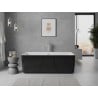 Mexen Nila baignoire autoportante rainurée 170 x 75 cm, blanc/noir, trop-plein nickel brossé - 52841708075-97