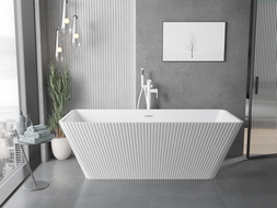 Mexen Tava baignoire autoportante rainurée 170 x 75 cm, blanche, trop-plein blanc - 52851707500-20