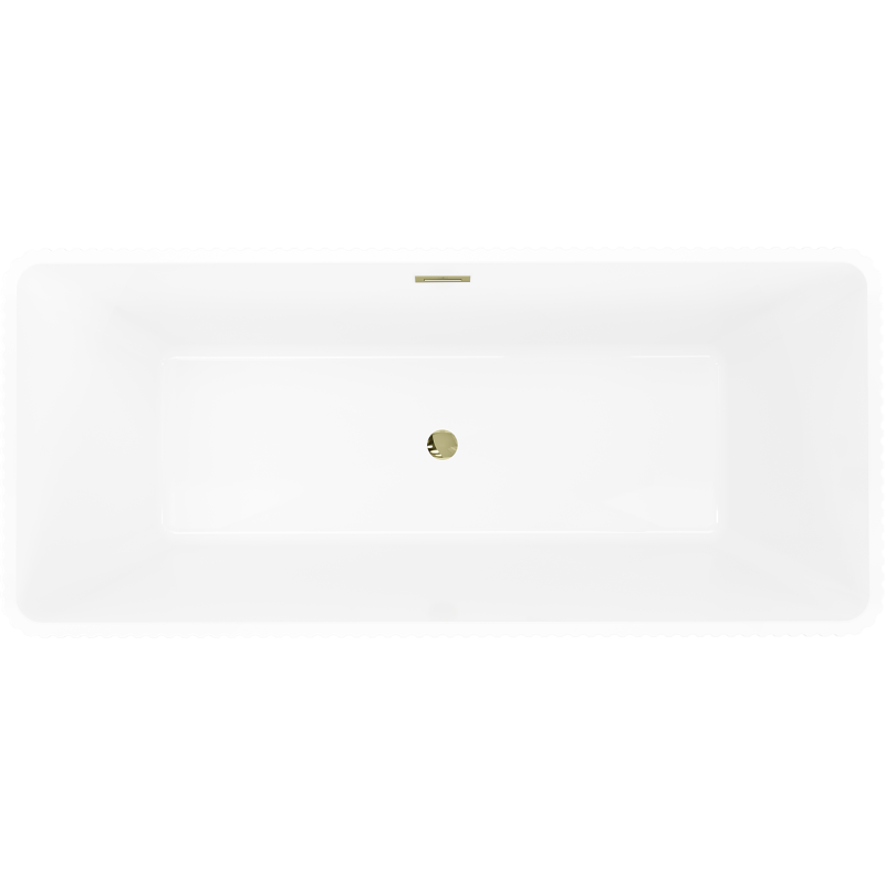 Mexen Tava baignoire autoportante rainurée 170 x 75 cm, blanche, trop-plein doré - 52851707500-50