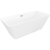 Mexen Tava baignoire autoportante rainurée 170 x 75 cm, blanche, trop-plein or rose - 52851707500-60