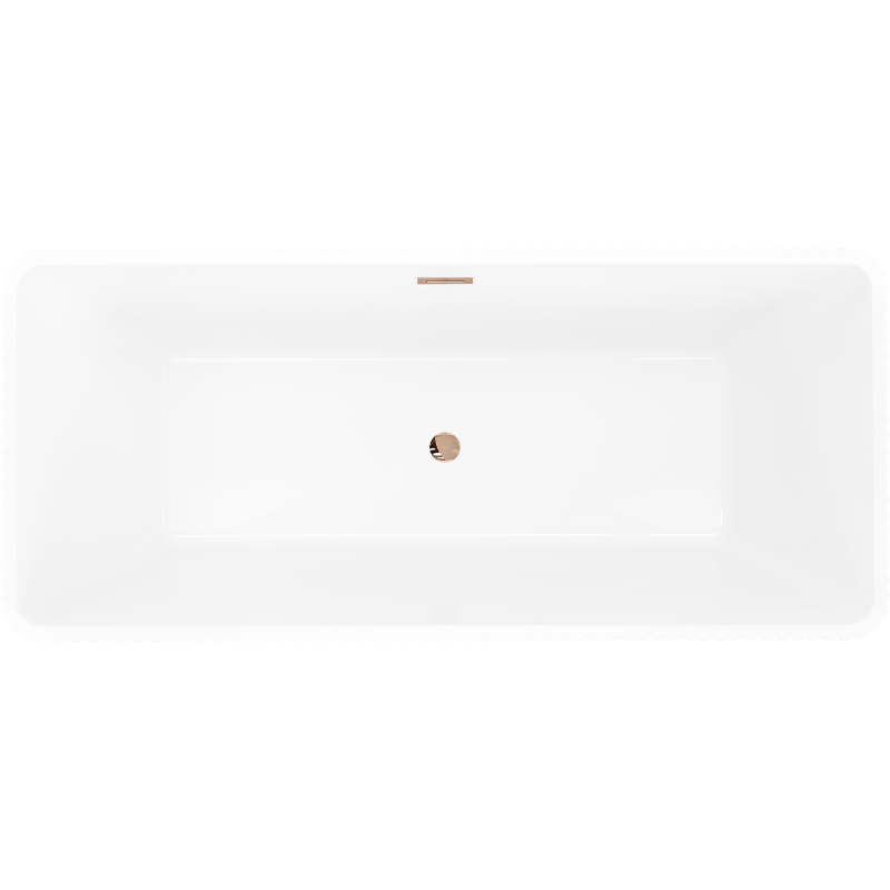 Mexen Tava baignoire autoportante rainurée 170 x 75 cm, blanche, trop-plein or rose - 52851707500-60