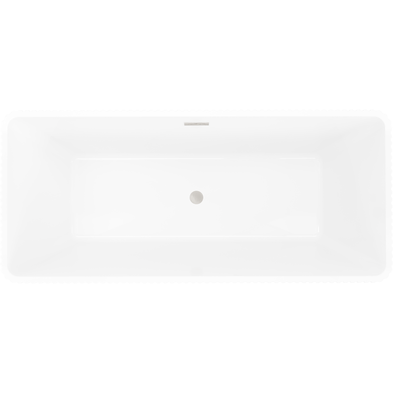 Mexen Tava baignoire autoportante rainurée 170 x 75 cm, blanche, trop-plein nickel brossé - 52851707500-97