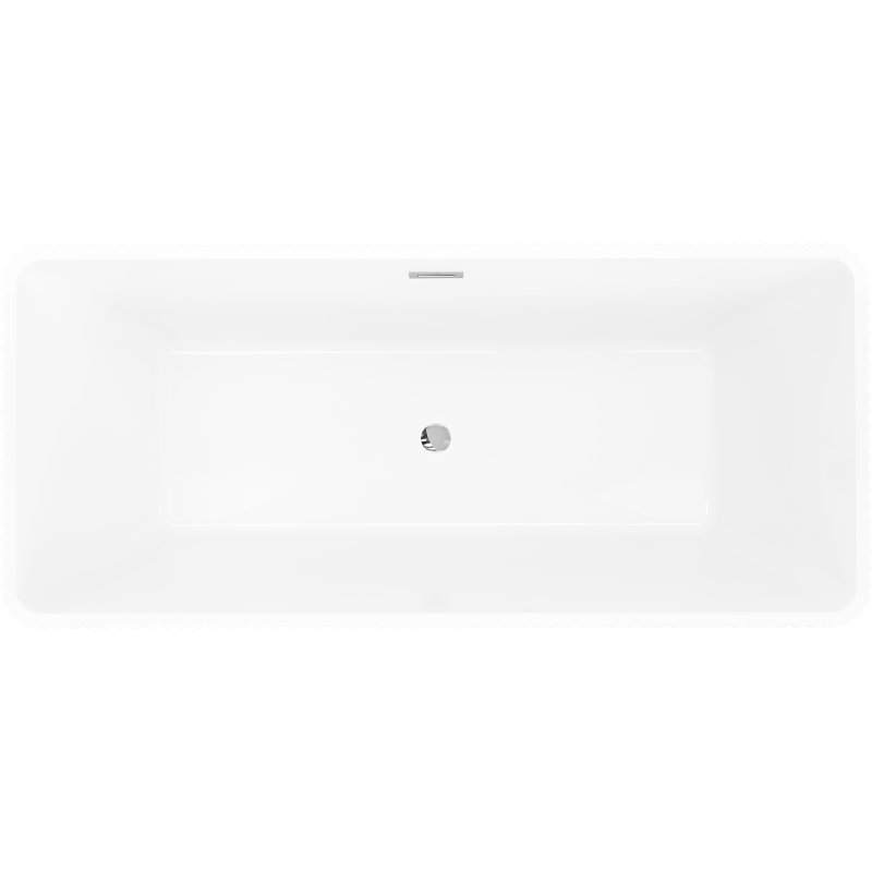 Mexen Tava baignoire autoportante rainurée 170 x 75 cm, blanche/noire, trop-plein chromé - 52851707575-01