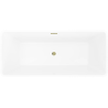 Mexen Tava baignoire autoportante rainurée 170 x 75 cm, blanc/noir, trop-plein doré - 52851707575-50