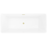 Mexen Tava baignoire autoportante rainurée 170 x 75 cm, blanc/noir, trop-plein or brossé - 52851707575-55