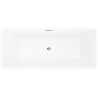 Mexen Tava baignoire îlot cannelée 170 x 75 cm, blanc/noir, trop-plein or rose - 52851707575-60