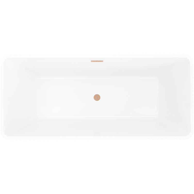 Mexen Tava baignoire autoportante rainurée 170 x 75 cm, blanc/noir, trop-plein cuivre brossé - 52851707575-65