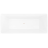 Mexen Tava baignoire autoportante rainurée 170 x 75 cm, blanc/noir, trop-plein cuivre brossé - 52851707575-65