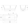 Mexen Tava baignoire autoportante rainurée 170 x 75 cm, blanche/noire, siphon gun gray brossé - 52851707575-66
