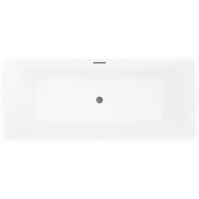 Mexen Tava baignoire autoportante rainurée 170 x 75 cm, blanc/noir, trop-plein gris canon brossé - 52851707575-66