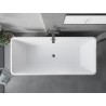 Mexen Tava baignoire autoportante rainurée 170 x 75 cm, blanc/noir, trop-plein gris canon brossé - 52851707575-66