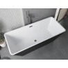 Mexen Tava baignoire autoportante rainurée 170 x 75 cm, blanc/noir, trop-plein gris canon brossé - 52851707575-66