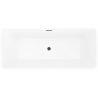 Mexen Tava baignoire autoportante nervurée 170 x 75 cm, blanche/noire, trop-plein noir - 52851707575-70