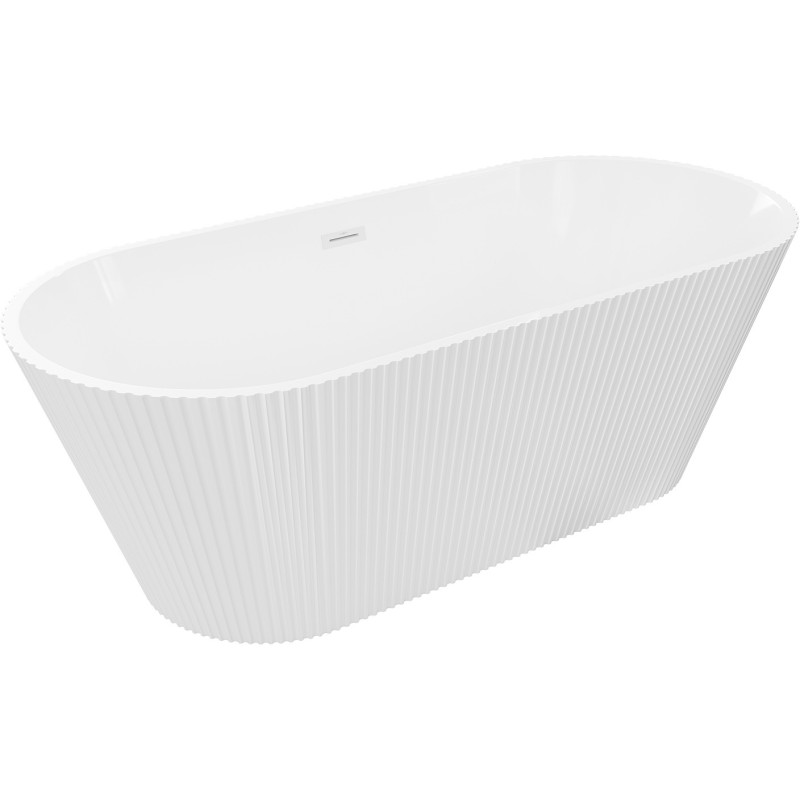 Mexen Yara baignoire autoportante rainurée 170 x 75 cm, blanche, trop-plein blanc - 52861707500-20