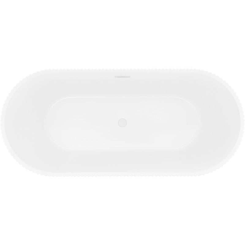 Mexen Yara baignoire autoportante rainurée 170 x 75 cm, blanche, trop-plein blanc - 52861707500-20