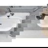 Mexen Yara baignoire îlot nervurée 170 x 75 cm, blanche, trop-plein noir - 52861707500-70