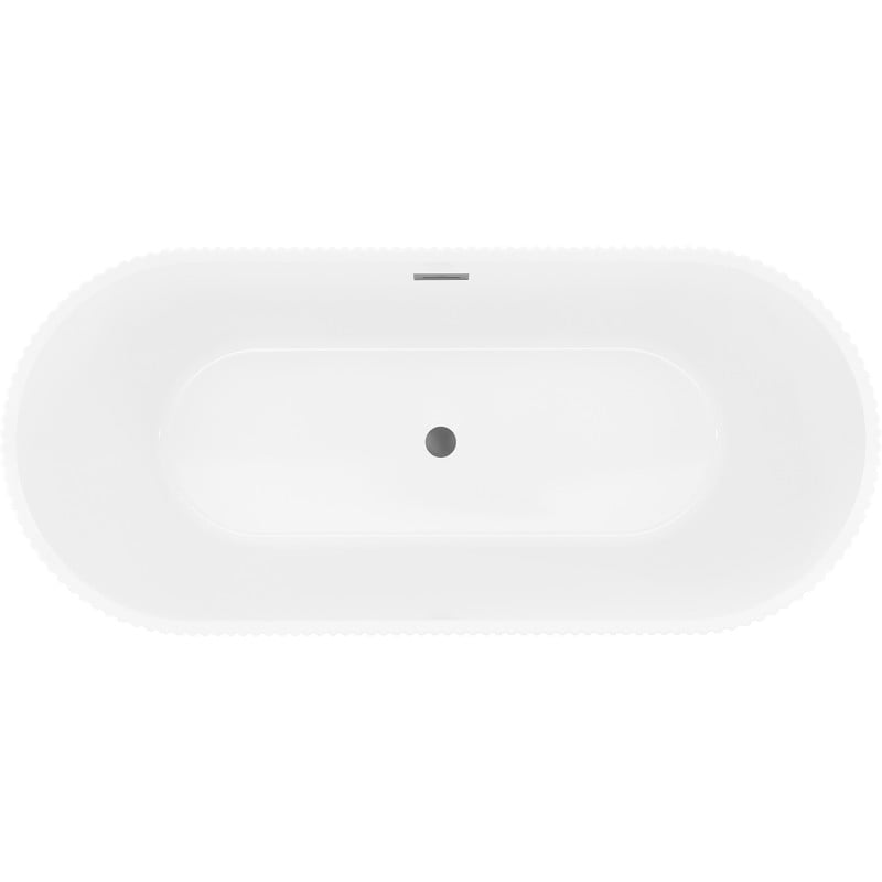 Mexen Yara baignoire autoportante rainurée 170 x 75 cm, blanche, trop-plein gun metal - 52861707500-95