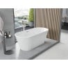 Mexen Yara baignoire autoportante cannelée 170 x 75 cm, blanche, trop-plein nickel brossé - 52861707500-97