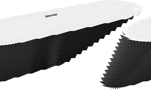 Mexen Yara baignoire autoportante rainurée 170 x 75 cm, blanc/noir, trop-plein gun metal - 52861707575-95