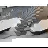 Mexen Yara baignoire autoportante rainurée 170 x 75 cm, blanc/noir, trop-plein nickel brossé - 52861707575-97