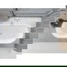 Mexen Yara baignoire autoportante rainurée 170 x 75 cm, blanc/noir, trop-plein nickel brossé - 52861707575-97