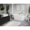 Mexen Oris baignoire autoportante en niche rainurée 150 x 75 cm, blanche, trop-plein doré- 52871507500-50