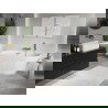 Mexen Oris baignoire autoportante murale rainurée 150 x 75 cm, blanche, trop-plein doré brossé - 52871507500-55