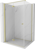 Mexen Mist-F T cabine de douche pliante gauche 80 x 100 cm, transparent, or brossé - 8A6T-080-100-55-00-L