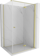 Mexen Mist-F T cabine de douche pliante droite 100 x 80 cm, transparent, or brossé - 8A6T-100-080-55-00-P