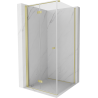 Mexen Mist-F cabine de douche pliante gauche 100 x 100 cm, transparent, or brossé - 8A6T-100-100-55-00-L