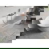Mexen Oris baignoire autoportante murale nervurée 150 x 75 cm, blanche, trop-plein cuivre brossé - 52871507500-65