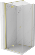 Mexen Mist-F T cabine de douche pliante gauche 110 x 110 cm, transparent, or brossé - 8A6T-110-110-55-00-L