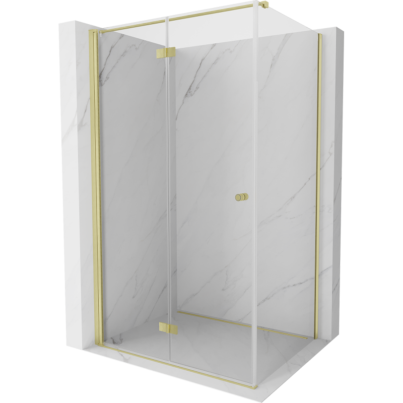 Mexen Mist-F cabine de douche pliante gauche 75 x 120 cm, transparent, doré brossé - 8A6T-075-120-55-00-L