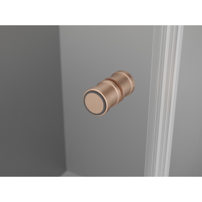 Mexen Mist-F cabine de douche pliante gauche 70 x 70 cm, transparent, cuivre brossé - 8A6T-070-070-65-00-L