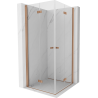 Mexen Mist-F Duo cabine de douche pliante 80 x 80 cm, transparent, cuivre brossé - 8A6-080L-080P-65-00