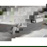 Mexen Oris baignoire îlot adossée nervurée 150 x 75 cm, blanche/grise, trop-plein blanc - 52871507562-20