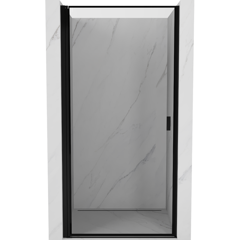Mexen Mist-B portes de douche pivotantes à gauche 80 cm, cadre noir, noir - 8A2-080-000-70-70-L