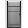 Mexen Mist-B porte de douche pivotante gauche 90 cm, grille noire, noir - 8A2-090-000-70-77-L