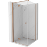 Mexen Mist-F cabine de douche pliante gauche 80 x 80 cm, transparent, cuivre brossé - 8A6T-080-080-65-00-L