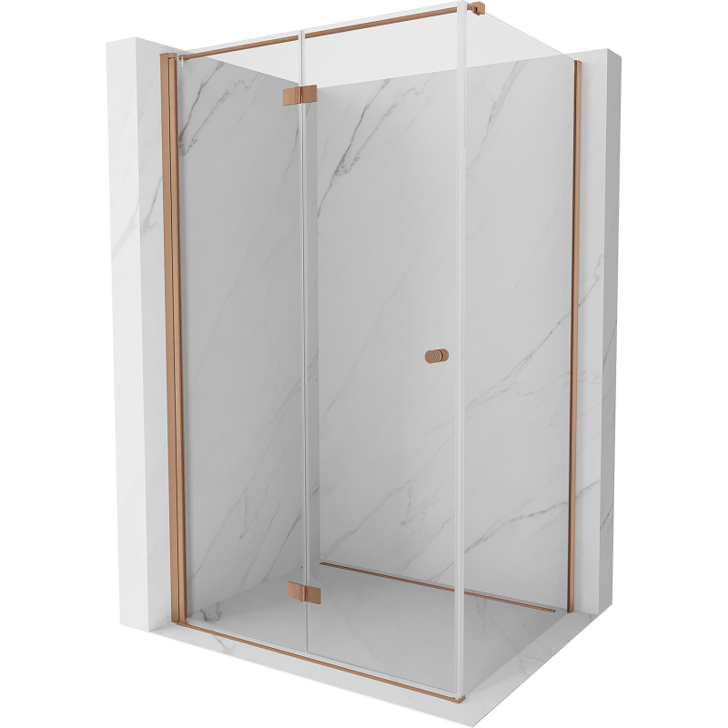 Mexen Mist-F cabine de douche pliable gauche 70 x 100 cm, transparent, cuivre brossé - 8A6T-070-100-65-00-L