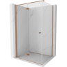 Mexen Mist-F cabine de douche pliable gauche 70 x 100 cm, transparent, cuivre brossé - 8A6T-070-100-65-00-L