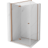 Mexen Mist-F cabine de douche pliante gauche 85 x 100 cm, transparent, cuivre brossé - 8A6T-085-100-65-00-L