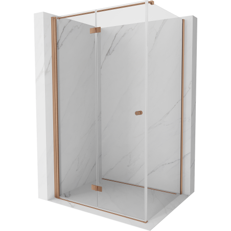 Mexen Mist-F cabine de douche pliante gauche 90 x 110 cm, transparent, cuivre brossé - 8A6T-090-110-65-00-L