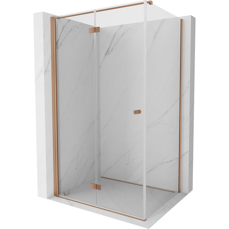Mexen Mist-F T cabine de douche pliable gauche 120 x 110 cm, transparent, cuivre brossé - 8A6T-120-110-65-00-L